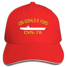 Skullies & Beanies USS Gerald R Ford CVN-78 Baseball Caps - Red - CF12FUIYBL7 $8.05