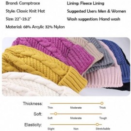Skullies & Beanies Beanie Hat for Men Women Cuffed Winter Hats Cable Knit Warm Fleece Lining Skull Cap - Z-bk-pink - C718XRXU...