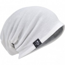 Skullies & Beanies Men Slouch Hollow Beanie Thin Summer Cap Skullcap B011h - 301-white - CR17Z3L26OC $14.76