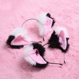 Headbands Cute Cat Ear Hair Hoop Anime Cosplay Costumes 3D Plush Fox Ear Headwear Fancy Headband - 4 - C818DXTZSW3 $22.16