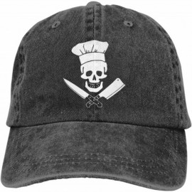 Baseball Caps Skull-Chef Cooking Skull Hat Grill Master Unisex Fashion Snapback Hats - Black 2 - CK1963NHCO7 $8.78