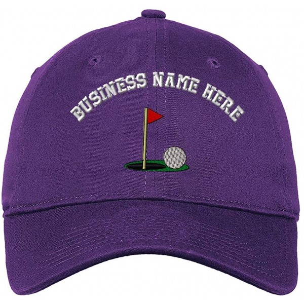 Baseball Caps Custom Low Profile Soft Hat Golf Ball On Green Embroidery Business Name Cotton - Purple - CS18QQ5THON $23.06