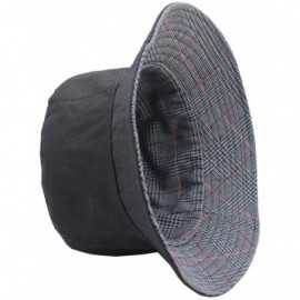 Bucket Hats Women Plaid-Fisherman-Bucket Hats Reversible Packable Japanese Style - Grey - CA18NI3KDC7 $9.52