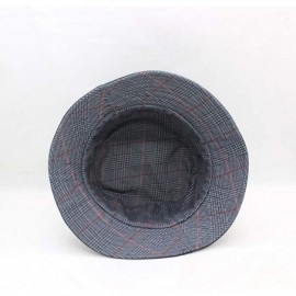 Bucket Hats Women Plaid-Fisherman-Bucket Hats Reversible Packable Japanese Style - Grey - CA18NI3KDC7 $9.52