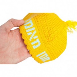 Skullies & Beanies Yarmulke Nachman Judaica Yamakah Yarmulka - Orange Yellow & Light Blue - C3180GUINY4 $13.61