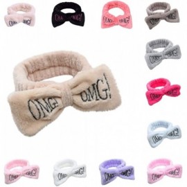 Headbands FarJing Bow Hair Band Women Facial Makeup Head Band Soft Coral Fleece Head Wraps For Shower Washing Face - CF195CWO...