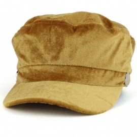 Newsboy Caps Women's Newsboy Velvet Baker Boy Style Cabbie Hat - Camel - CW18DDGYCQ0 $17.67