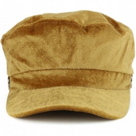 Newsboy Caps Women's Newsboy Velvet Baker Boy Style Cabbie Hat - Camel - CW18DDGYCQ0 $17.67