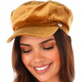 Newsboy Caps Women's Newsboy Velvet Baker Boy Style Cabbie Hat - Camel - CW18DDGYCQ0 $17.67