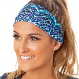 Headbands Adjustable & Stretchy Wide Printed Xflex Headbands for Women Girls & Teens (Xflex Blue Mosaic 1pk) - CM18K0SD5OY $1...