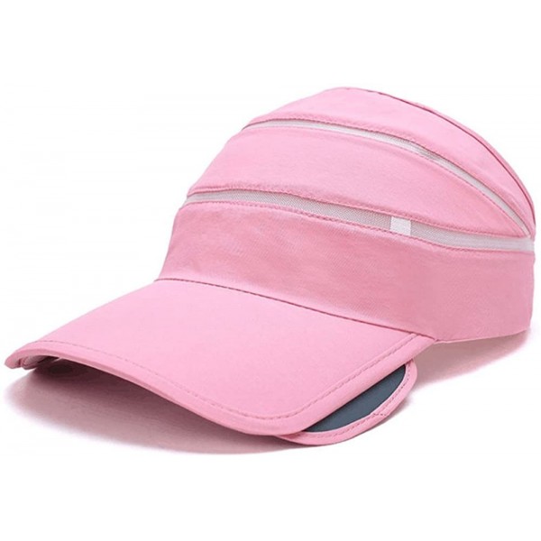 Sun Hats Adjustable Visor Sun Hat Sports Cap Golf Tennis Beach Summer Hats - Pink - CX182G2OX8M $19.14