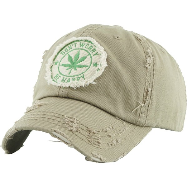 Baseball Caps Weed Marijuana Leaf Collection Dad Hat Baseball Cap Polo Style Adjustable - (4.1) Be Happy Khaki - C812OE4AN3L ...