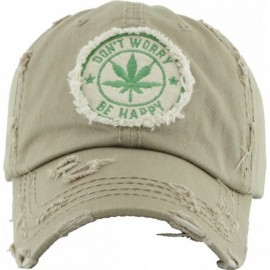 Baseball Caps Weed Marijuana Leaf Collection Dad Hat Baseball Cap Polo Style Adjustable - (4.1) Be Happy Khaki - C812OE4AN3L ...