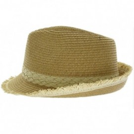 Fedoras Women's Classic Straw Fedora with Band and Loose Ends - Brown - CW11N6WQB13 $12.34