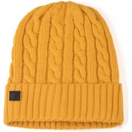 Skullies & Beanies Evony Warm Winter Beanie - Soft Cashmere-Like Feel - Mustard - CX180AOGA58 $14.31