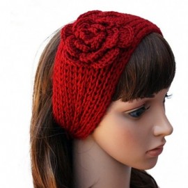 Skullies & Beanies Women's Fashion Crochet Flowers Headband Knitted Hat Cap Headwrap Bands - Blue 1 - CO187IKI9N8 $11.37