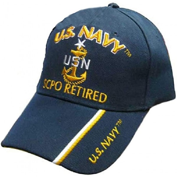 Skullies & Beanies U.S. Navy SCPO Retired USN Ball Cap Hat Embroidered 3D (Licensed) 551B - C518I8S9ILX $11.28