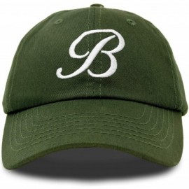 Baseball Caps Initial Hat Letter B Womens Baseball Cap Monogram Cursive Embroidered - Olive - C018TTNICTL $13.53