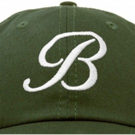 Baseball Caps Initial Hat Letter B Womens Baseball Cap Monogram Cursive Embroidered - Olive - C018TTNICTL $13.53