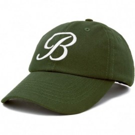 Baseball Caps Initial Hat Letter B Womens Baseball Cap Monogram Cursive Embroidered - Olive - C018TTNICTL $13.53