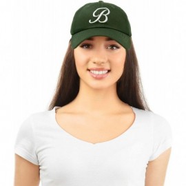 Baseball Caps Initial Hat Letter B Womens Baseball Cap Monogram Cursive Embroidered - Olive - C018TTNICTL $13.53