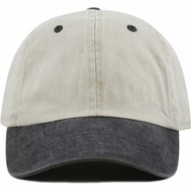 Baseball Caps 100% Cotton Pigment Dyed Low Profile Dad Hat Six Panel Cap - 3. Beige Black - CC12FOXYRNP $8.33