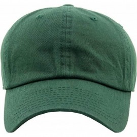 Baseball Caps Dad Hat Adjustable Plain Cotton Cap Polo Style Low Profile Baseball Caps Unstructured - Hunter Green - C312FOW5...