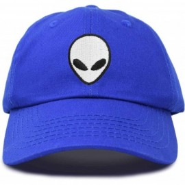 Baseball Caps Alien Head Baseball Cap Mens and Womens Hat - Royal Blue - C318M64XKRE $14.44