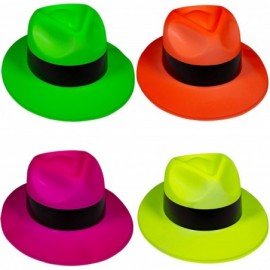 Fedoras Gangster Hat Fedoras - Neon Color - C211KQQJEXJ $25.25