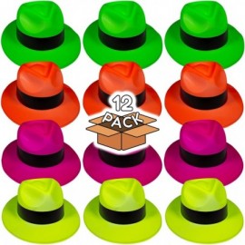Fedoras Gangster Hat Fedoras - Neon Color - C211KQQJEXJ $9.97