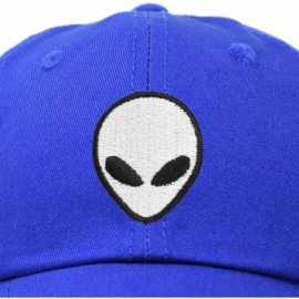 Baseball Caps Alien Head Baseball Cap Mens and Womens Hat - Royal Blue - C318M64XKRE $14.44