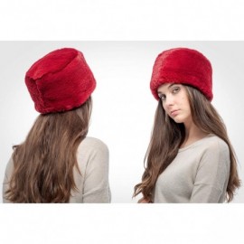 Bomber Hats Faux Fur Russian Hat for Women - Soft Velvet Fur - Comfy Cossack Style - Red Rabbit - CR18ARRGQNM $23.20