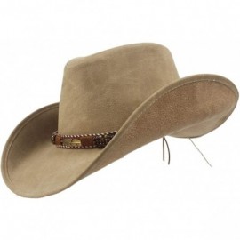 Cowboy Hats Leather Western Cowboy Hats for Men Women Vintage Visor Hat Travel Cool Performance Punk Cowgirl Cap - Natural - ...