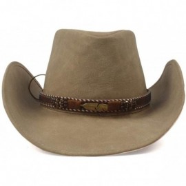 Cowboy Hats Leather Western Cowboy Hats for Men Women Vintage Visor Hat Travel Cool Performance Punk Cowgirl Cap - Natural - ...