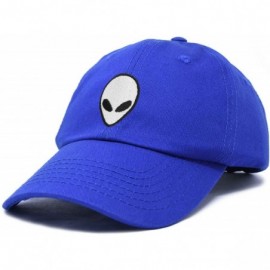 Baseball Caps Alien Head Baseball Cap Mens and Womens Hat - Royal Blue - C318M64XKRE $14.44