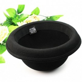 Fedoras Women's Girls Roll-up Brim Wool Dome Hat Bowler Dress-up Accessories (Black) - CE12MRBP079 $15.01