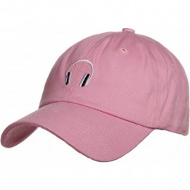 Baseball Caps Embroidery Classic Cotton Baseball Dad Hat Cap Various Design - Headphone Pink - CJ12N8OQXHG $10.67