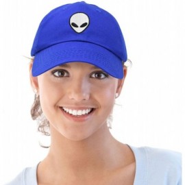 Baseball Caps Alien Head Baseball Cap Mens and Womens Hat - Royal Blue - C318M64XKRE $14.44