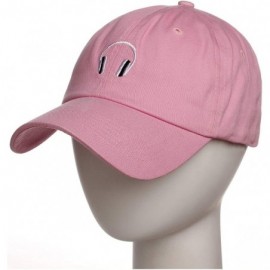 Baseball Caps Embroidery Classic Cotton Baseball Dad Hat Cap Various Design - Headphone Pink - CJ12N8OQXHG $10.67
