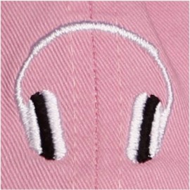 Baseball Caps Embroidery Classic Cotton Baseball Dad Hat Cap Various Design - Headphone Pink - CJ12N8OQXHG $10.67