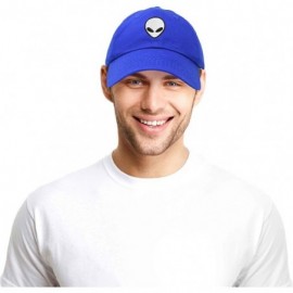 Baseball Caps Alien Head Baseball Cap Mens and Womens Hat - Royal Blue - C318M64XKRE $14.44