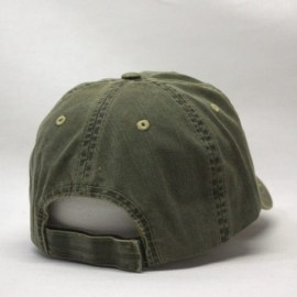 Baseball Caps Distressed Dirty Wash Herringbone Cotton Adjustable Baseball Cap - Olive Green - C3186M9YOYU $11.20