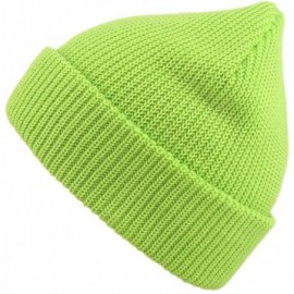 Skullies & Beanies Slouchy Beanie Hats Winter Knitted Caps Soft Warm Ski Hat Unisex - Lime Green - CD18TS2XDS8 $20.21