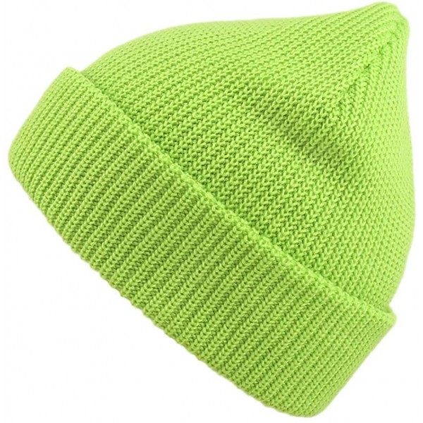 Skullies & Beanies Slouchy Beanie Hats Winter Knitted Caps Soft Warm Ski Hat Unisex - Lime Green - CD18TS2XDS8 $9.97