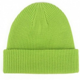 Skullies & Beanies Slouchy Beanie Hats Winter Knitted Caps Soft Warm Ski Hat Unisex - Lime Green - CD18TS2XDS8 $9.97