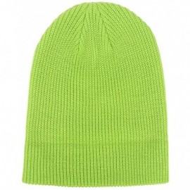 Skullies & Beanies Slouchy Beanie Hats Winter Knitted Caps Soft Warm Ski Hat Unisex - Lime Green - CD18TS2XDS8 $9.97