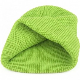 Skullies & Beanies Slouchy Beanie Hats Winter Knitted Caps Soft Warm Ski Hat Unisex - Lime Green - CD18TS2XDS8 $9.97