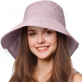 Sun Hats Safari Sun Hats for Women Fishing Hiking Cap with Neck Flap Wide Brim Hat - Pink - CZ18ED5KWOK $14.43