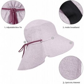Sun Hats Safari Sun Hats for Women Fishing Hiking Cap with Neck Flap Wide Brim Hat - Pink - CZ18ED5KWOK $14.43