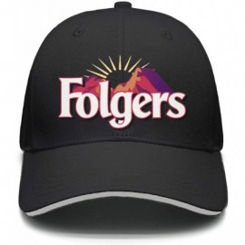 Sun Hats Mens Womens Outdoor Cap Hip Hop One Size-Folgers-Sigb-Snapback Cotton Hat Logo - Black-12 - CK18R2Q0WAW $15.39